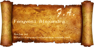 Fenyvesi Alexandra névjegykártya